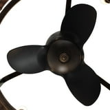 24 Inch Ceiling Fan with Light, Remote, Bronze Farmhouse Rattan Chandelier - Walmart.com