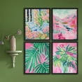 thumbnail image 2 of PixonSign Framed Wall Art Tropical and Bright Botanical Posters, Set of 4 Floral Landscape Canvas Prints, Classic Vintage Multicolor Nature Wall Décor for Home Decor - 12"x16" Black, 2 of 5
