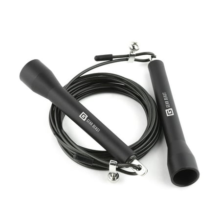 Gear Beast Jump Rope, Adjustable Cable, Fail Proof Fasteners, Durable Aluminum Spindles, Speed Ball Bearings, Best for Double Unders, WOD, Cardio Fitness, MMA, Crossfit, Boxing, Weight (The Best Jump Rope)