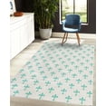thumbnail image 4 of Fleur De Lis Decorative Rug, Repeated Abstract Floral Old Antique Royal Forms in Checkered Effect, Quality Carpet for Bedroom Dorm and Living Room, 6 Sizes, Seafoam Coconut, by Ambesonne, 4 of 4