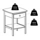 thumbnail image 2 of Winsome Wood Claire Mesa Decorativa Curvada en Color Negro, 2 of 11