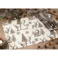 thumbnail image 3 of Saro Lifestyle 4078.N1319B 13 x 19 in. Mongolian Rectangle Reindeer & Tree Design Cotton Table Placemats - Natural, Set of 4, 3 of 3