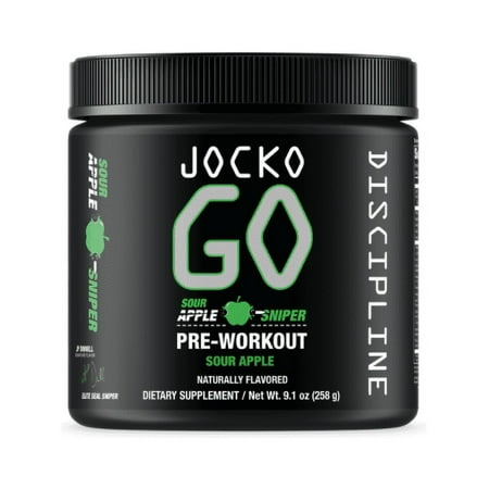 Jocko Go Pre-Workout Powder Sour Apple Sniper, 9.1oz
