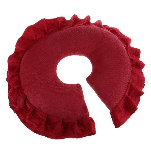 Injueey Soft Spa Masaje Cuna Cara Almohada Cuello Cabeza Cojín Viaje Café Juegos de cama Rojo
