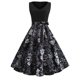 thumbnail image 2 of ICHUANYI Clearance Women's Fashion Vintage Print V-Neck Sleeveless Sexy Dress(Dark Gray, M) ICHUANYI WER2023081115173, 2 of 5