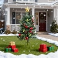 thumbnail image 5 of 30 Inch Artificial Christmas Tree with LED Lights Battery Operated Outdoor Xmas Tree with Pine Cones Golden Red Berries for Porch Pathway Holiday Decor, 5 of 6
