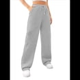thumbnail image 1 of Pantalones Deportivos Holgados de Otoño para Mujer, de Pierna y Rectos, con Forro . Gris XL, 1 of 6