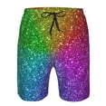 thumbnail image 3 of Disketp Men's Swim Trunks Hawaiian Breathable Surf Beach Swimsuits Mesh Lining Beach Shorts with Pockets-Colorful Glitter, 3 of 7