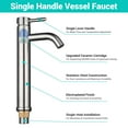 thumbnail image 4 of Aquaterior Single Handle Tall Vessel Faucet Bathroom Mixer Tap with Pop-up Drain, 4 of 10