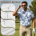thumbnail image 5 of Jeiento Matching Golf Shirts for Couples Breathable Quick Dry Sleeveless V-Neck Golf Top for Women Bird Floral Short Sleeve Soft Golf Shirt for Men Activewear Set for Golf Tennis Hiking, 5 of 6