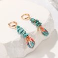 thumbnail image 3 of Hot-Selling Vintage Beaded Stone Hoop Earrings - Fashionable and Colorful Lightweight Luxury Earrings for Women - Wholesale, 3 of 5