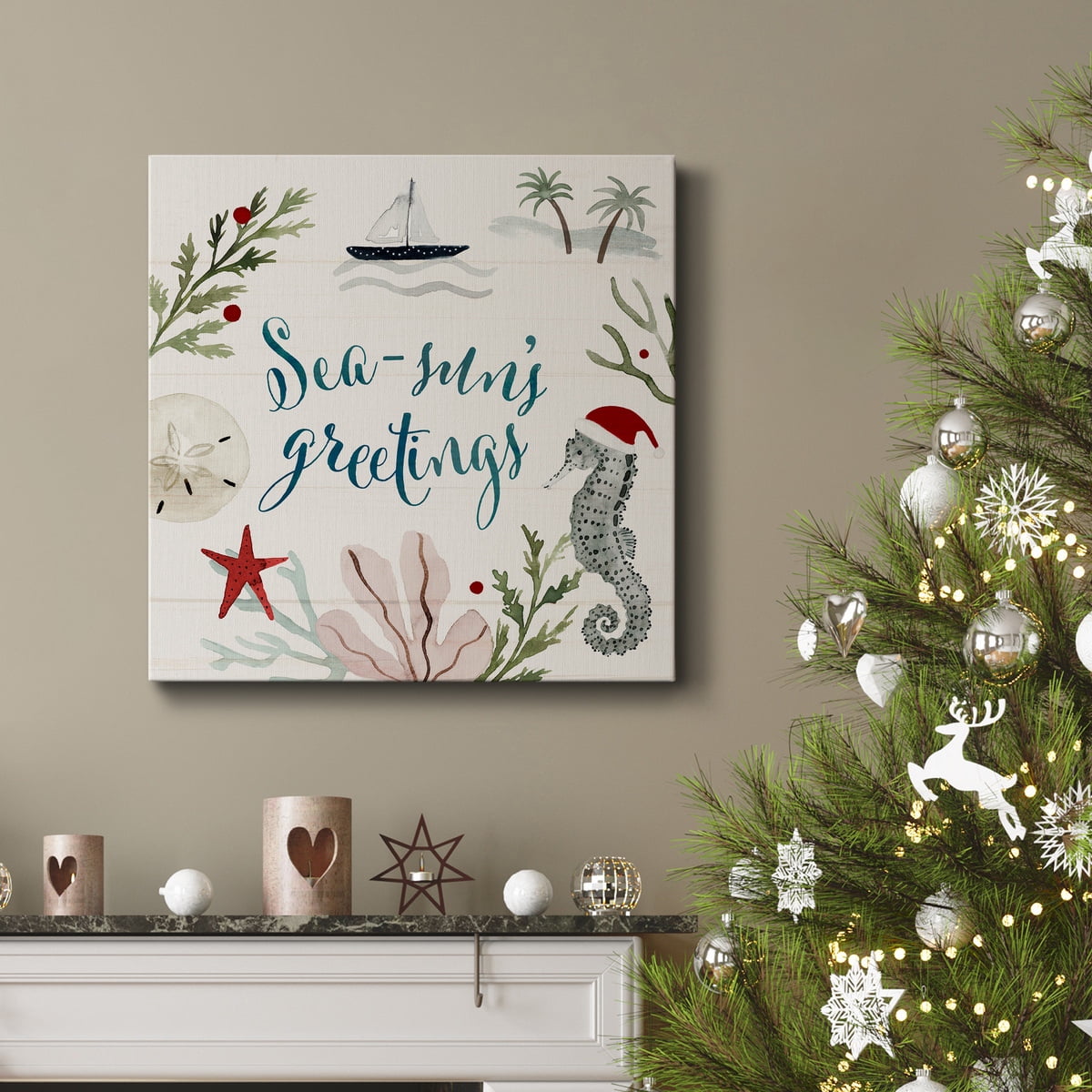 Christmas Cats and Dogs IV - Premium Gallery Wrapped Canvas - Ready to Hang