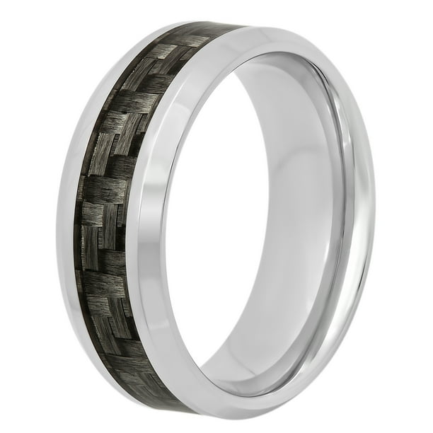 Brilliance Fine Jewelry Men's Stainless Steel 8MM Gray Carbon Fiber