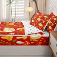 thumbnail image 5 of Homewish Lovely Guinea Pig Animals Zipper Twin Comforter Sets with Fitted Sheet and 2 Pillowcases,Kawaii Mushrooms Zipper Bedding Set,Red,Polkadot Reversible,4pcs, 5 of 8