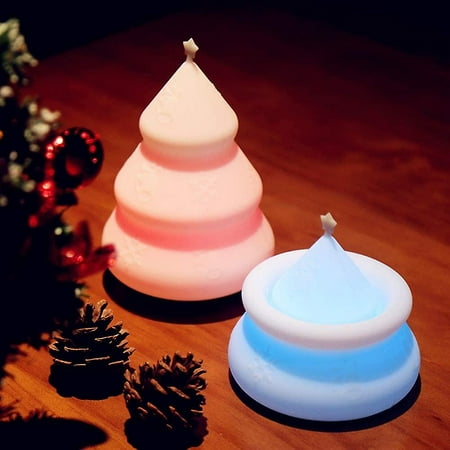 

Christmas Tree Night Light Soft Silicone Led Lamp With 7-color Breathing Modes Portable Rechargeable Nightlight With Tap And Remote Control (white)