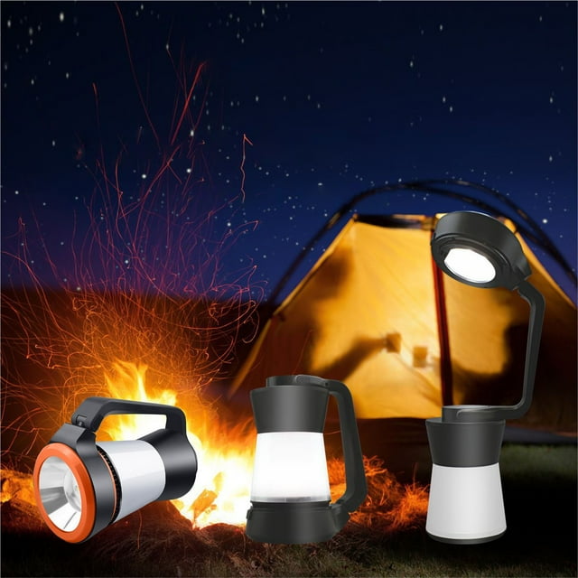 Lampe de Camping Led, Lampe de Poche Multifonction Portable, Dimmable 3 Modes, Lumière de Tente Extérieure Étanche, pour Randonnée Camping, Rechargeable par Usb, Lampe de Bureau à Domicile, Économe en Énergie