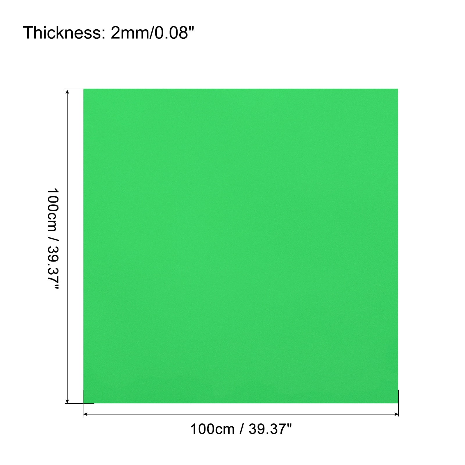 Uxcell EVA Foam Sheets Bright Green 39.4 Inch x 39.4 Inch 2mm Thick Crafts Foam Sheets for Costumes, Arts and Crafts Projects Pack of 1