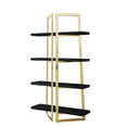 thumbnail image 5 of Bibse Black Gold Bookshelf - 4 Shelves, Hight Gloss Lacquer Finish, Polished Stainless Steel Frame, 5 of 9