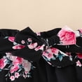 thumbnail image 3 of WIBACKER Newborn Baby Girl Summer Outfits Set Ruffle Short Sleeve Romper and Floral Shorts with Headband, 3 of 6