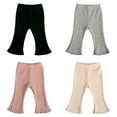 thumbnail image 7 of GYRATEDREAM 3M-3T Baby Girl Flare Pants Infant Solid Ribbed Ruffle Bell Bottoms Pants Trousers Fall Outfits, 7 of 7