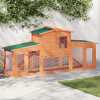 vidaXL Rabbit Hutch with Roofs Bunny Cage Small Animal House Outdoor Wood