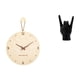 thumbnail image 1 of Reloj de pared,Reloj de pared decorativo para sala de estar,silencioso,Estatua del gesto de la roca,Estatuas y figuras de dedos con gestos de música rock,Esculturas de resina con estantes, 1 of 8