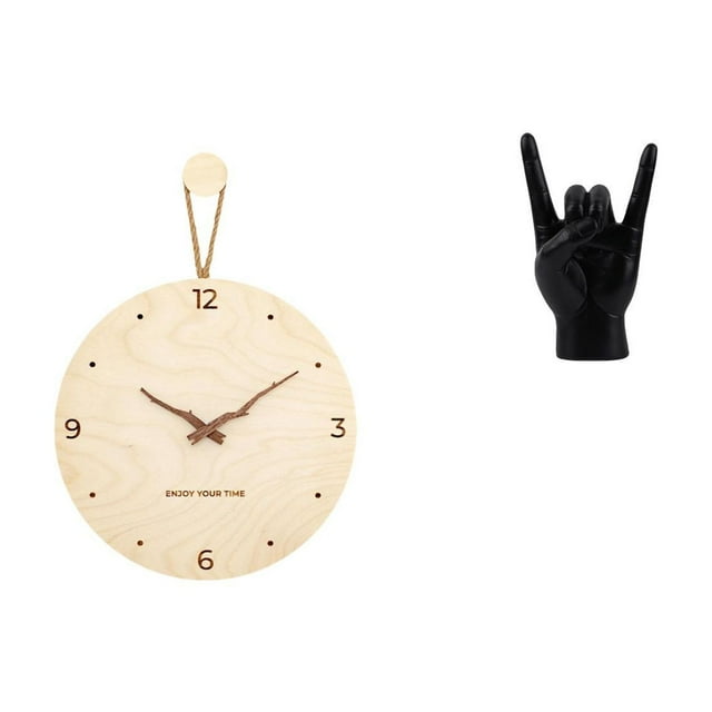 Reloj de pared decorativo para sala de estar, estatua de gesto, estante moderno creativo, esculturas de resina, figuras de mano y dedos, adecuado para