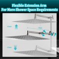thumbnail image 3 of All Metal 12 Inch Rainfall Shower Head with Handheld Spray Combo High Pressure Adjustable Extension Arm Wide Dual Waterfall Extra Long Hose Brushed Nickel, 3 of 7