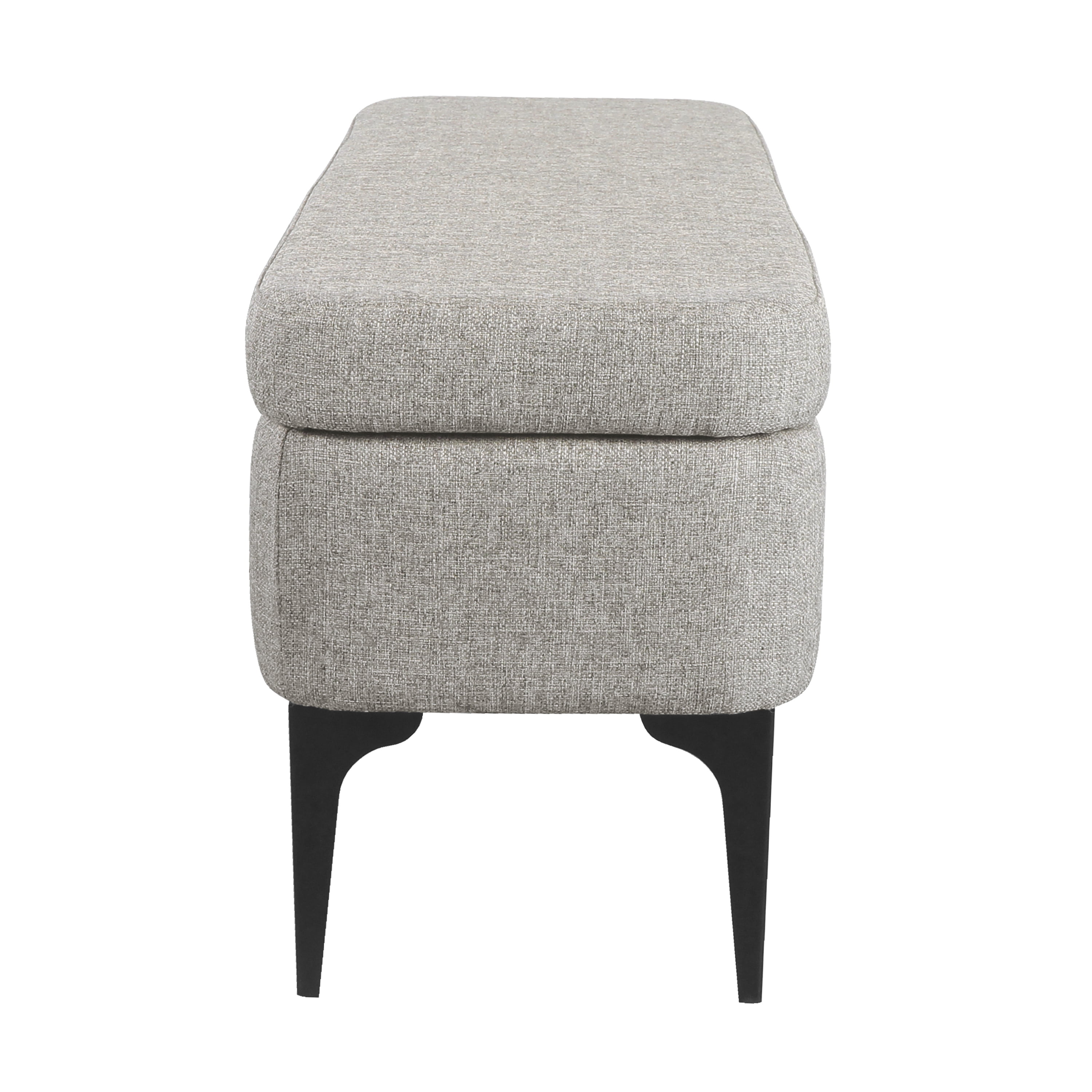 HomePop Large Modern Storage Bench with Metal Legs, 42"W x 14.5"D x 17.5"H, Sustainable Gray