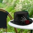 thumbnail image 4 of Dark Series Theme Top Hat Wool Skeleton Flower Design Tall Hat For Cosplay Enthusiasts And Theater Stage Performances, 4 of 11