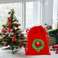 thumbnail image 5 of Christmas Gift Bag, Drawstring Flannel Bag, Red Christmas Candy Packaging Bag with Snowman Pattern, 7.87x5.91 Inch Small Christmas Gift Bag, Soft Durable Cloth Material, 5 of 7
