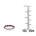 thumbnail image 3 of Created Ruby 5x3mm Oval-Cut Wedding Anniversary Eternity Band Ring 925 Sterling Silver Gemstone Jewelry For Women Gift, 3 of 5