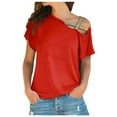 thumbnail image 1 of Birdeem Womens Spring and Summer Solid Breast-Feeding Pregnant Woman Casual Shoulder Cross Irregularity Blouse, 1 of 1