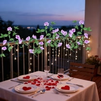 Costeam 9-head Artificial Rose Rattan Wall Hanging，Romantic Floral Garland for Valentine’s Day and Home Decor，Wall Accessory