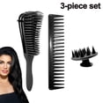 thumbnail image 1 of Tangle Comb Set Curly Hair Tangle Comb Massage Shampoo Brush Suitable For Curly Straight Hair Wet Or Dry Hair, Thick Or Matte Hair, Massage The Scalp, Remove Hair Tangles,, 1 of 9