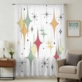 thumbnail image 2 of Multicolor Diamond Semi Sheer Curtains Drapes for Living Room, Bedroom, French Doors Window 72 Inches Long, Modern Geometric Middle Century Rod Pocket Chiffon Curtain Drapery Voile Draperies Panel, 2 of 8
