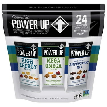 Gourmet Nut Power Up Trail Mix Variety Pack, 1.5 Ounce (Pack of 24)