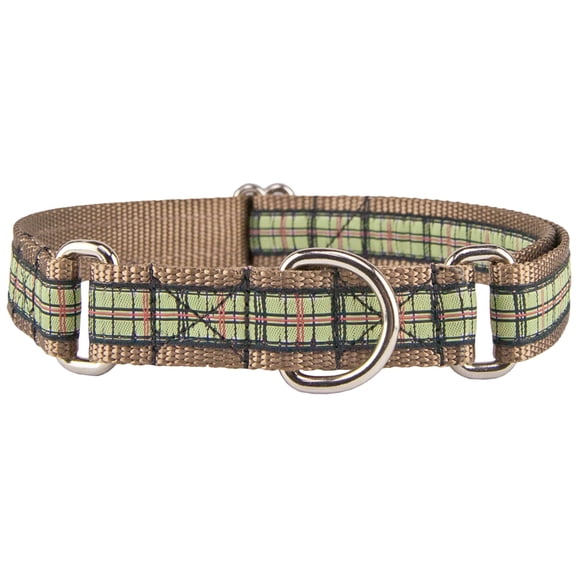 Country Brook Petz® Preppy Puppy Plaid Woven Ribbon Martingale Collar Limited Edition, Extra Large