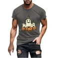 thumbnail image 2 of Handshe Men's Halloween Printed Short Sleeve Round Neck T-Shirt - Casual Fashion Blouse, 2 of 5