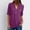 Purple, variant on hoksml Ladies Tops,Women's Summer Long Sleeve Shirts Zip Casual Tunic V-Neck Rollable Blouse Tops