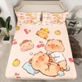 thumbnail image 2 of Homewish Cartoon Capybara 4pcs Bed Sheets For Children Teens,Kawaii Wildlife King Sheets,Cute Animal Super Cozy Sheet Set,Breathable Home Decor, 2 of 7