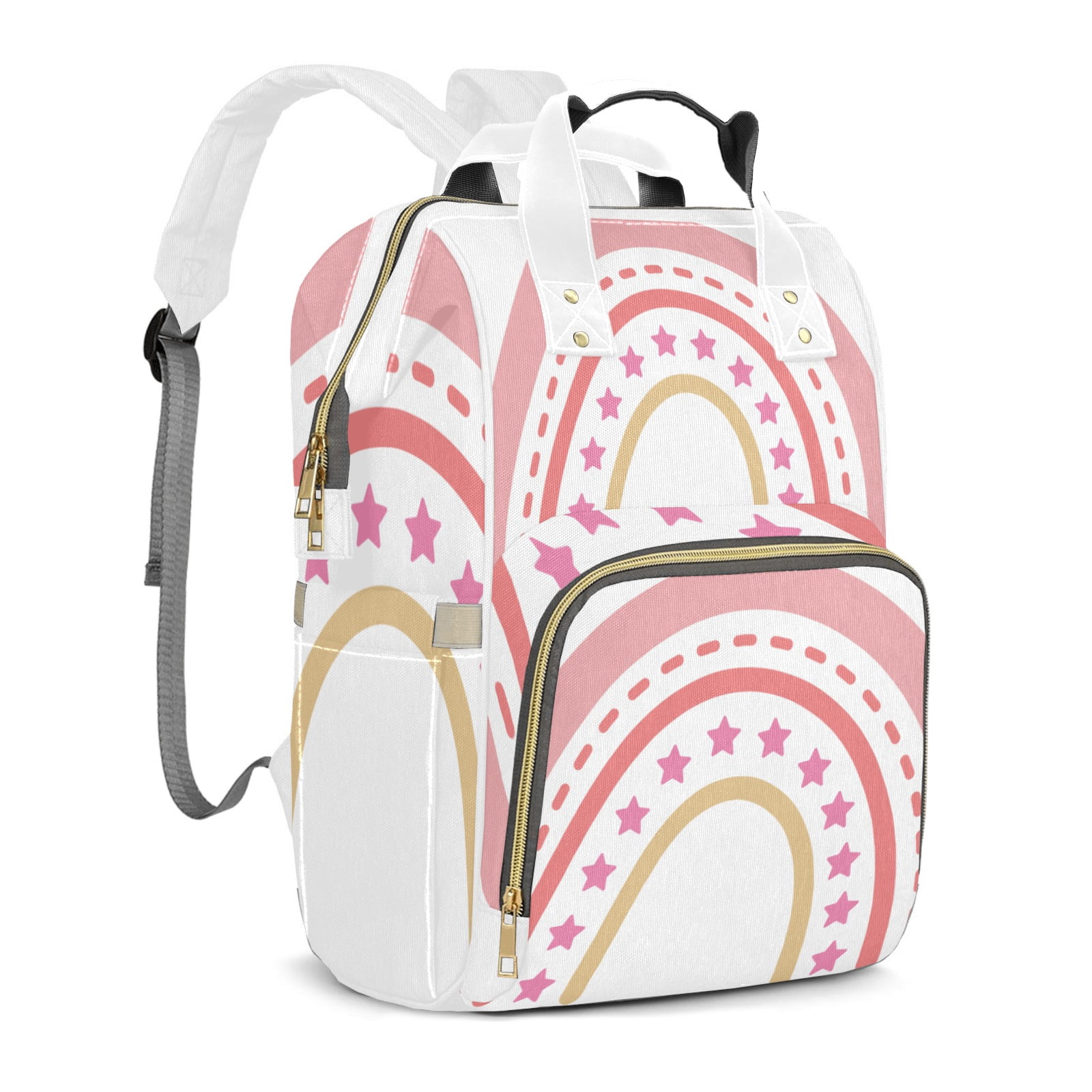 Rainbow Diaper Backpack – Large Capacity, Insulated Baby Bottle Pocket, Multifunctional Mommy Bag for Boys & Girls