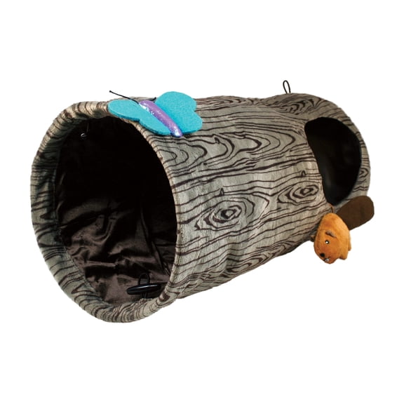 KONG® Play Spaces Burrow, Cat Tunnel with Crinkle Attachments and Premium North American Catnip