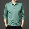 thumbnail image 5 of USNSM Men's Classic Fit Long Sleeve Golf Shirts Athletic Casual Travel Performance Collared Shirt Lightweight Soft Comfy Solid Tees Green XXL, 5 of 6