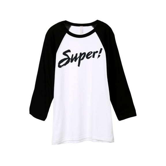 Thread Tank Super Unisex 3/4 Sleeves Baseball Raglan White Black Small