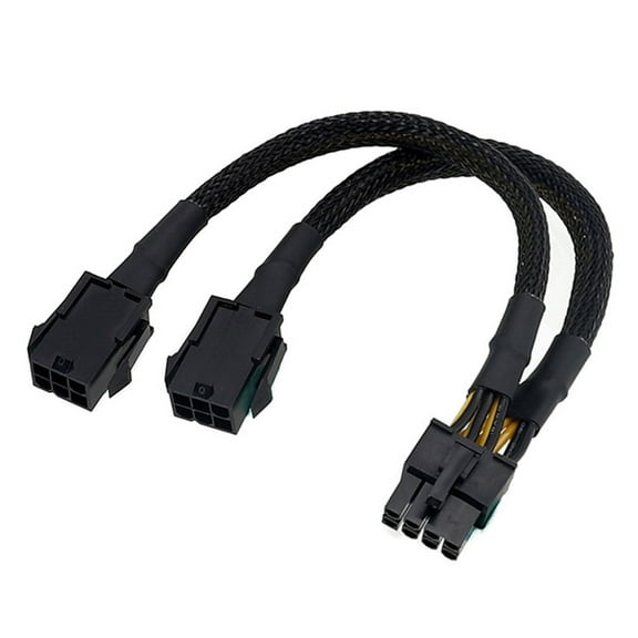 Double 6 Pin Female to 8 Pin Male GPU Power Adapter Cable for Video Card Desktop