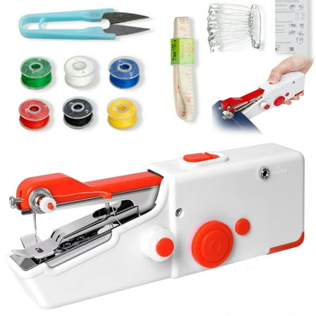 Portable Handheld Sewing Machine,Mini Handheld Sewing Machine,Easy-to-Use for Beginners, Adults, Clothes Mending, Family Travel & DIY Essentials