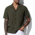 thumbnail image 3 of Camisa Formal Hombre Camisa Casual Manga Corta Arjen Kroos, 3 of 7