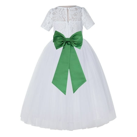 

White Floral Lace Vintage Flower Girl Dresses Special Occasions LG2T