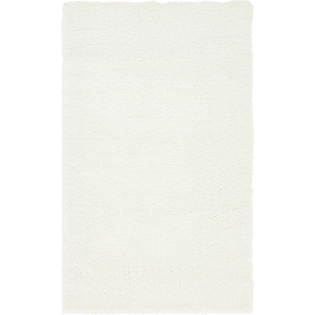Unique Loom Solo Collection Solid Plush Kids Area Rug, 3 Feet 3 Inch x 5 Feet 3 Inch, Snow White